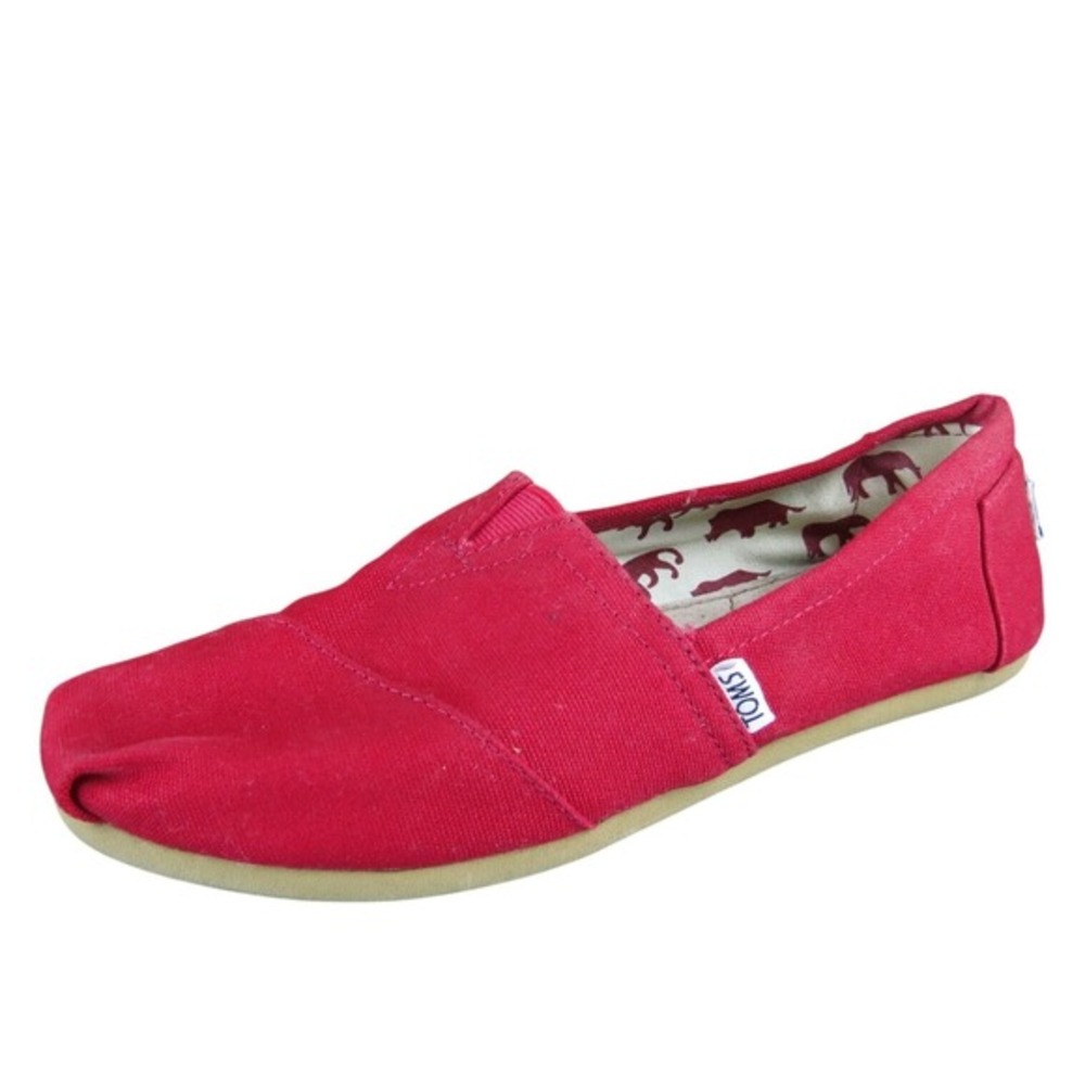 TOMS Women's Classic Loafer Red Fabric Sz 9 Medium Gently Used 2025‎